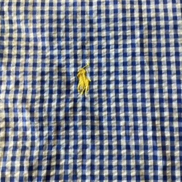 Ralph Lauren Mens Seersucker Button Down Shirt Sz 2XL Short Sleeve - Picture 3 of 5